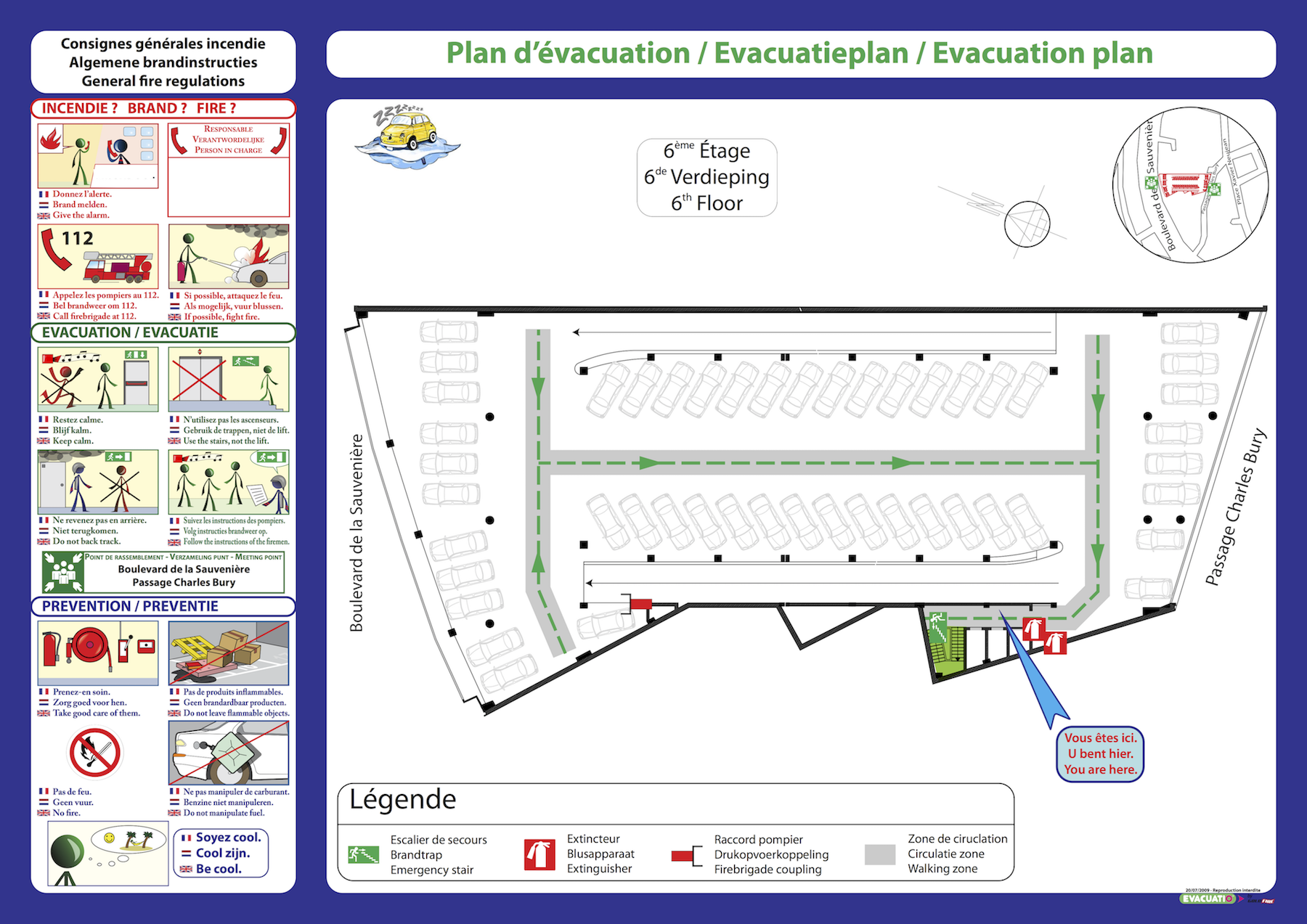 Evacuatieplan parking